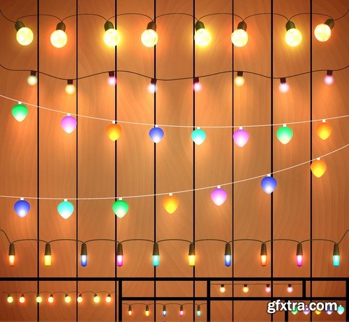 Stock Vectors - Christmas Lights, 25xEPS