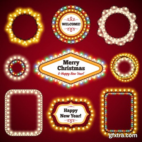 Stock Vectors - Christmas Lights, 25xEPS