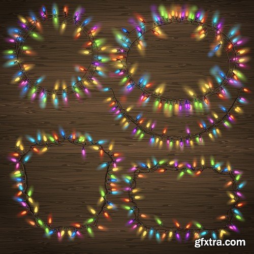 Stock Vectors - Christmas Lights, 25xEPS