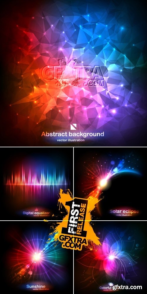 Abstract Color Sparkling Backgrounds Vector