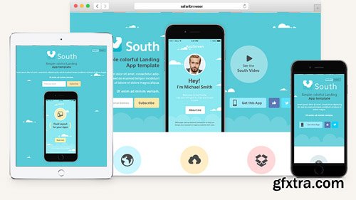 South HTML5 App Landing Page - Pixeden