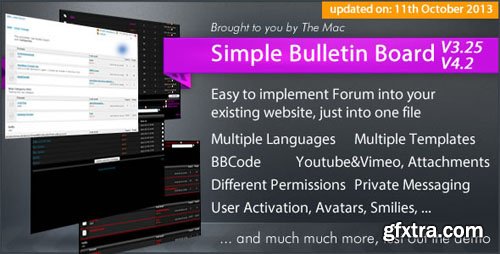 Simple Bulletin Board v3.25/v4.2 - CodeCanyon 58838