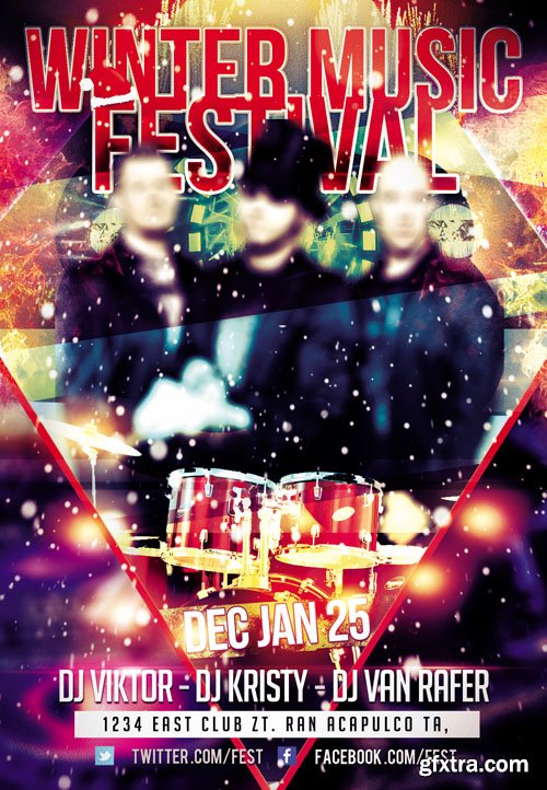 Winter Music Festival Flyer PSD Template