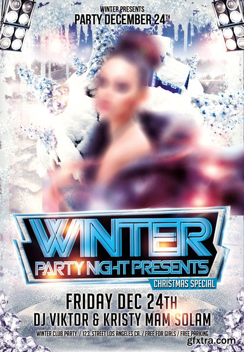 Winter Party Night Flyer PSD Template