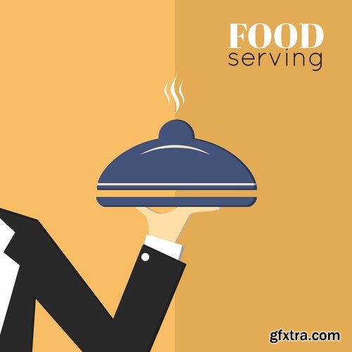 Collection of vector images waiters 25 Eps