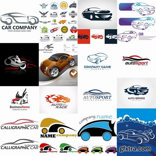 Collection of vector images of various car logos 25 Eps