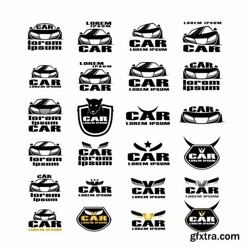 Collection of vector images of various car logos 25 Eps