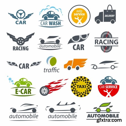 Collection of vector images of various car logos 25 Eps