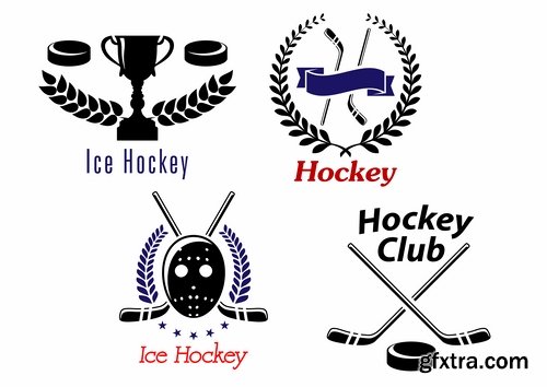 Collection of vector images of hockey 25 Eps