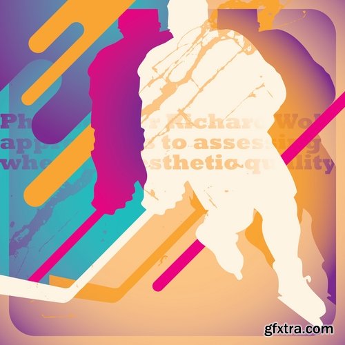 Collection of vector images of hockey 25 Eps