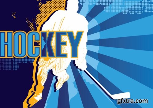 Collection of vector images of hockey 25 Eps