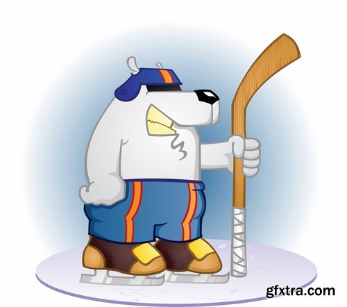 Collection of vector images of hockey 25 Eps