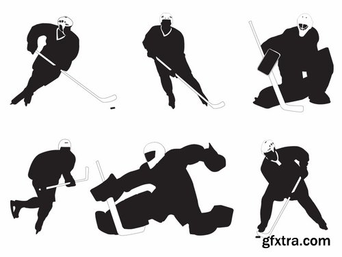 Collection of vector images of hockey 25 Eps