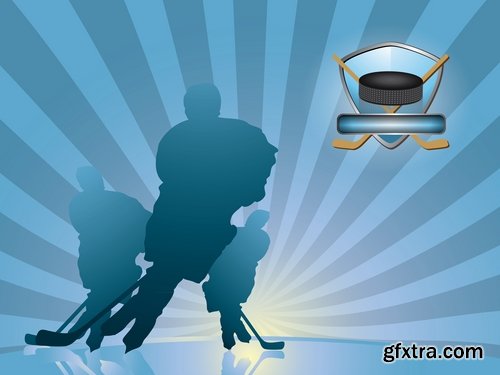 Collection of vector images of hockey 25 Eps