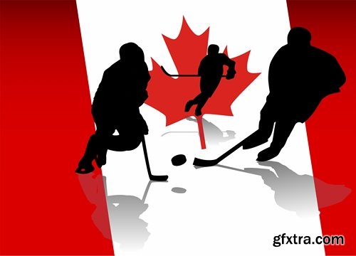 Collection of vector images of hockey 25 Eps