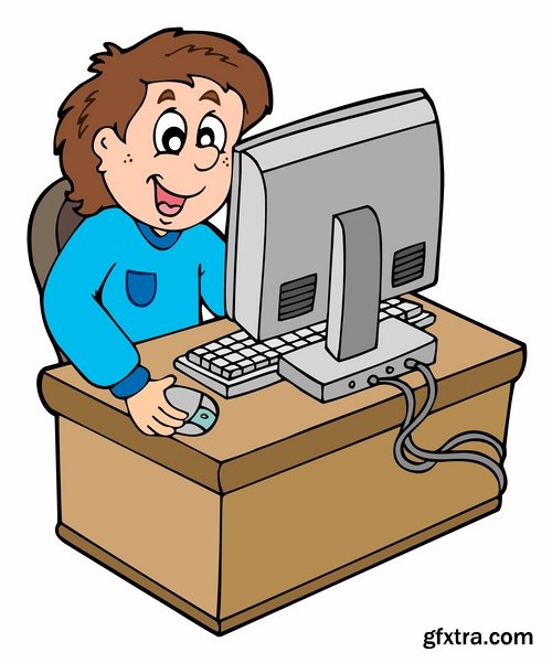 Collection of vector images toon Computer 25 Eps