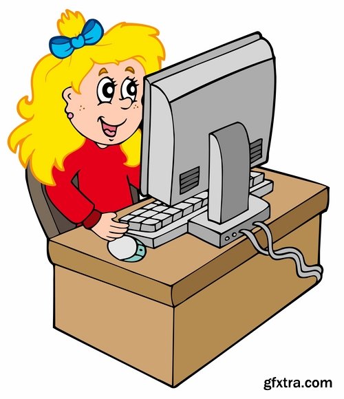 Collection of vector images toon Computer 25 Eps