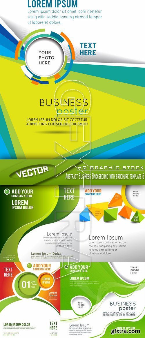 Stock Vector - Abstract Business Background with brochure template 6