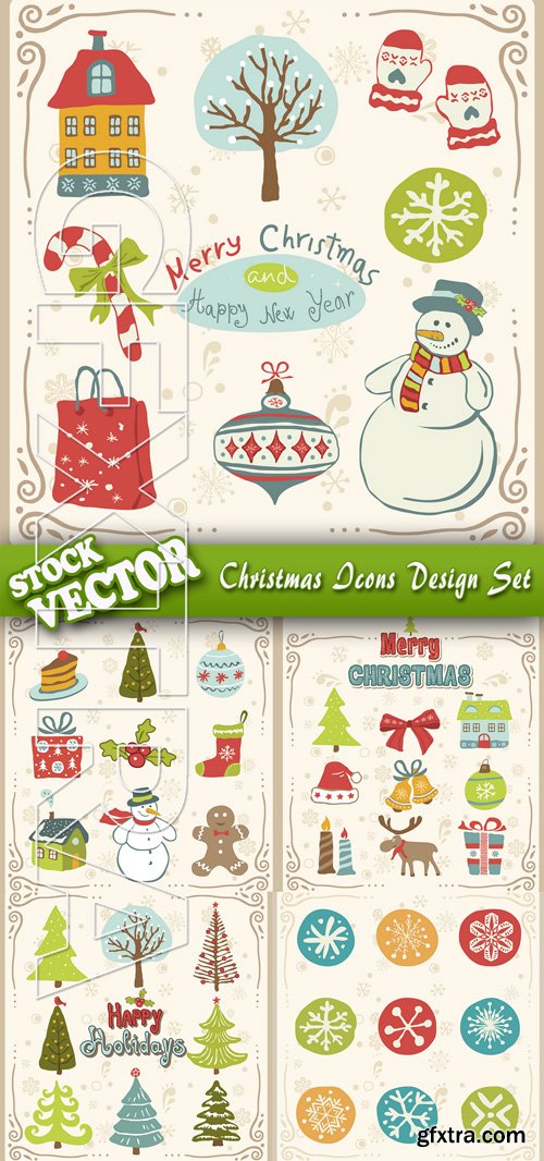 Stock Vector - Christmas Icons Design Set