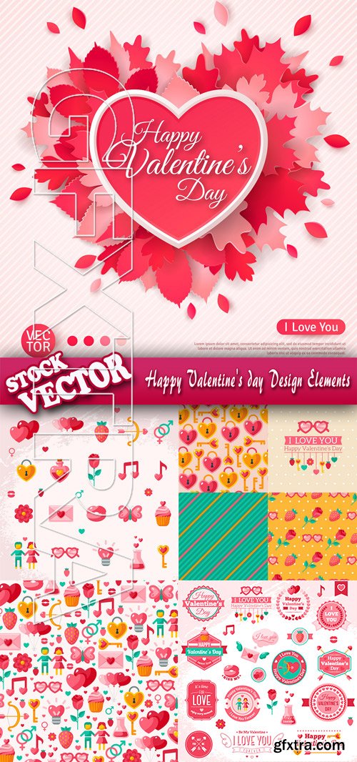 Stock Vector - Happy Valentine\'s day Design Elements