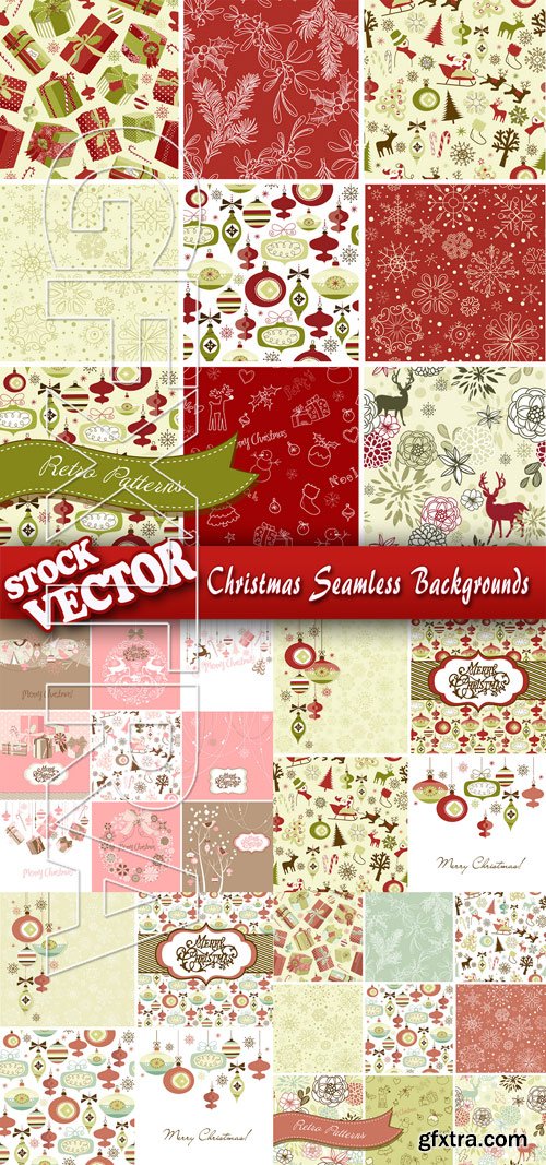 Stock Vector - Christmas Seamless Backgrounds