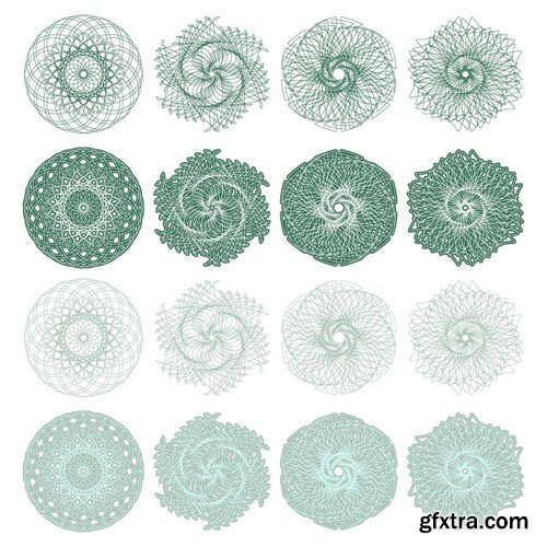 Stock Vectors - Guilloche Elements 2, 25xEPS