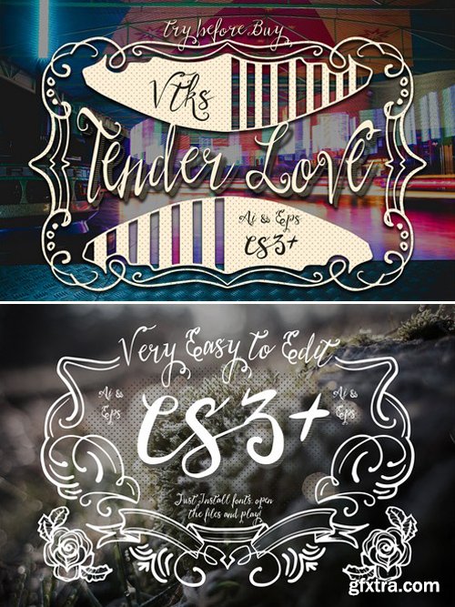 CM - Tender Love font + 4 arts CS3+