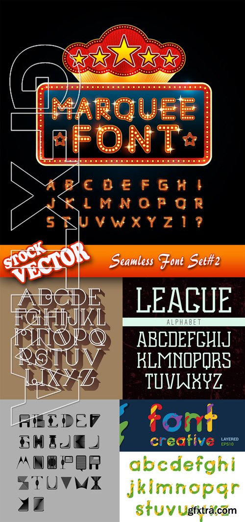 Stock Vector - Seamless Font Set#2