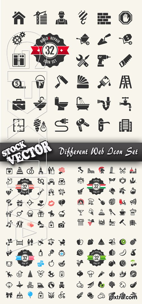 Stock Vector - Different Web Icon Set