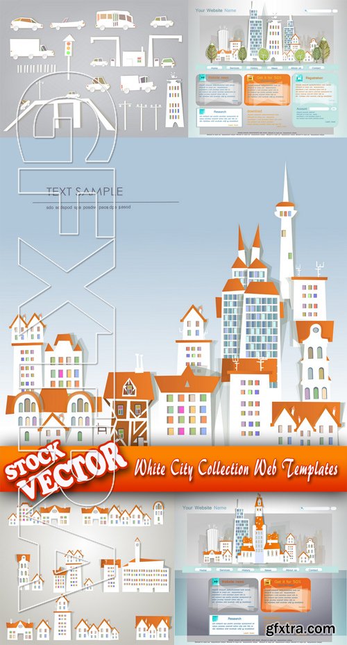 Stock Vector - White City Collection Web Templates