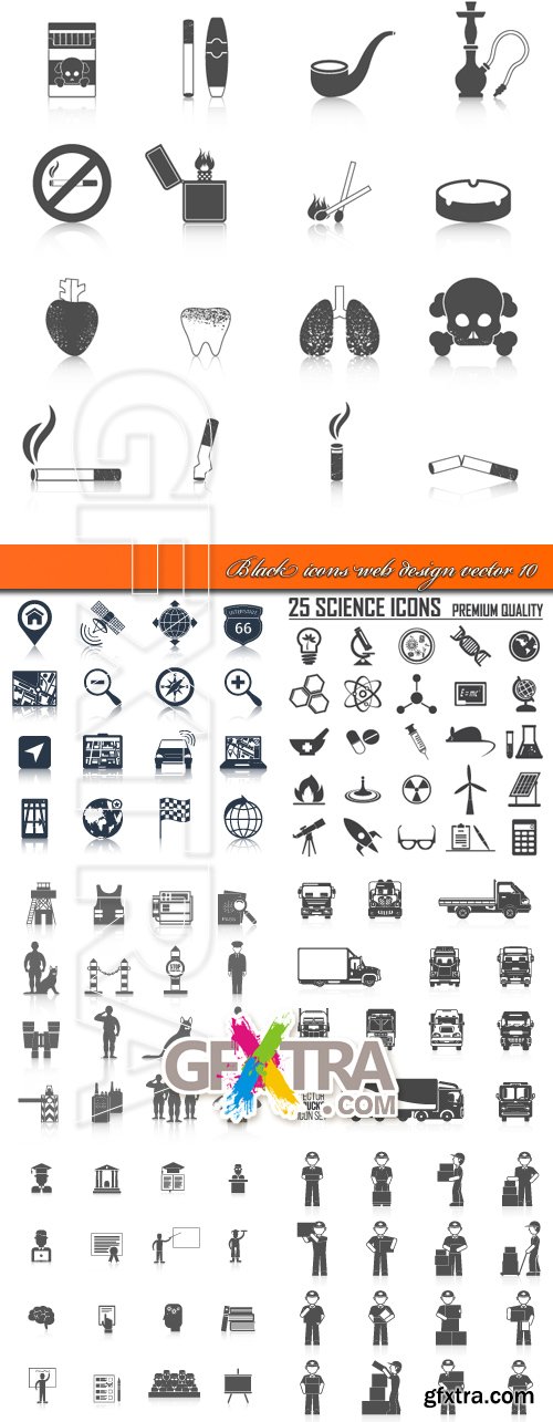 Black icons web design vector 10