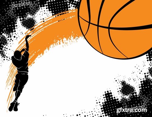 Collection of vector images of basketball 25 Eps