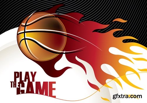 Collection of vector images of basketball 25 Eps