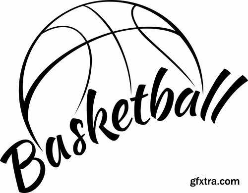 Collection of vector images of basketball 25 Eps