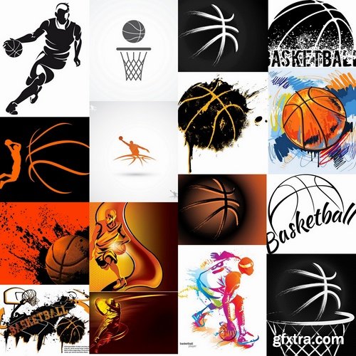 Collection of vector images of basketball 25 Eps