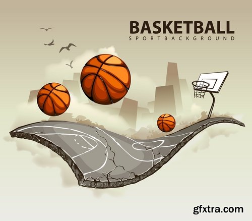 Collection of vector images of basketball 25 Eps