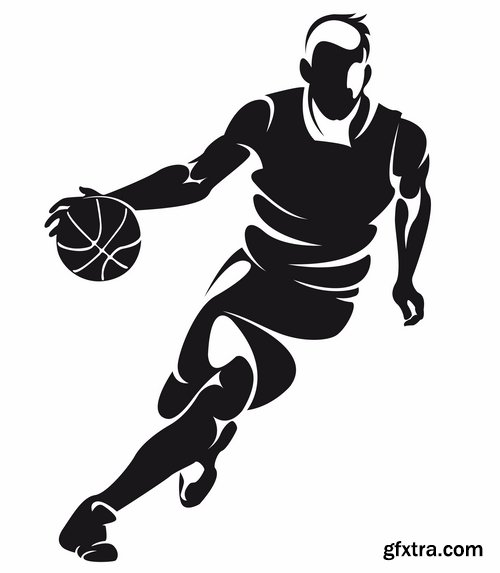 Collection of vector images of basketball 25 Eps