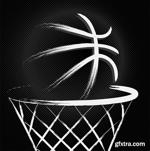 Collection of vector images of basketball 25 Eps