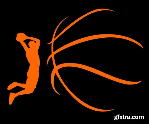 Collection of vector images of basketball 25 Eps