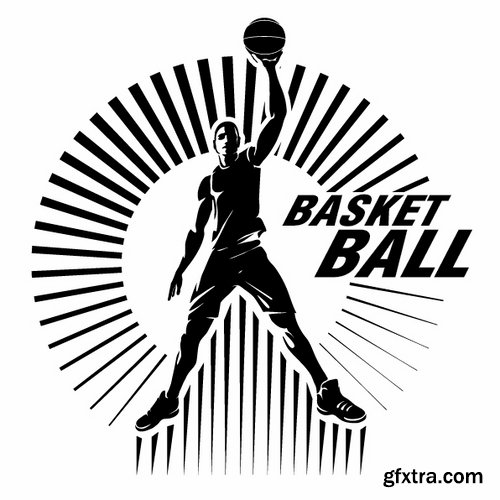 Collection of vector images of basketball 25 Eps