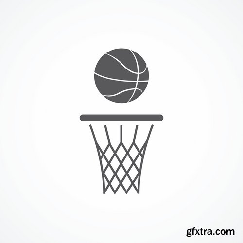 Collection of vector images of basketball 25 Eps