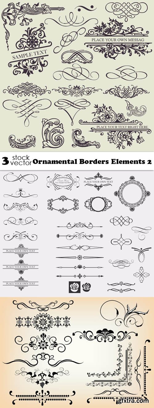 Vectors - Ornamental Borders Elements 2