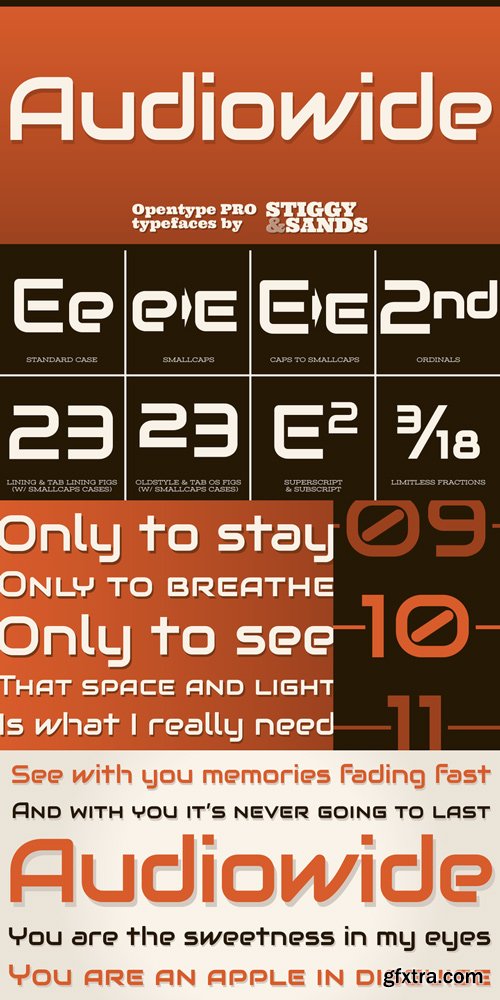 Audiowide Pro Font Family $29