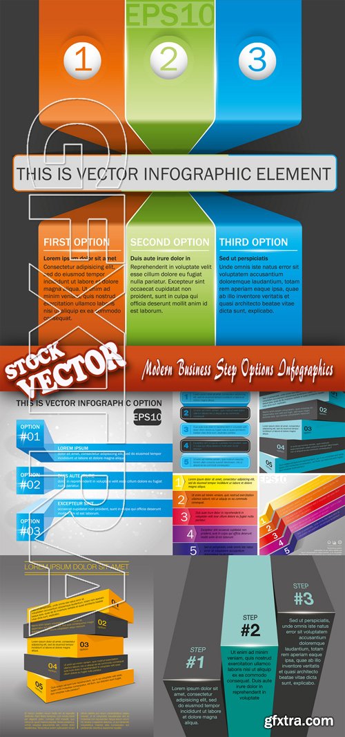 Stock Vector - Modern Business Step Options Infographics