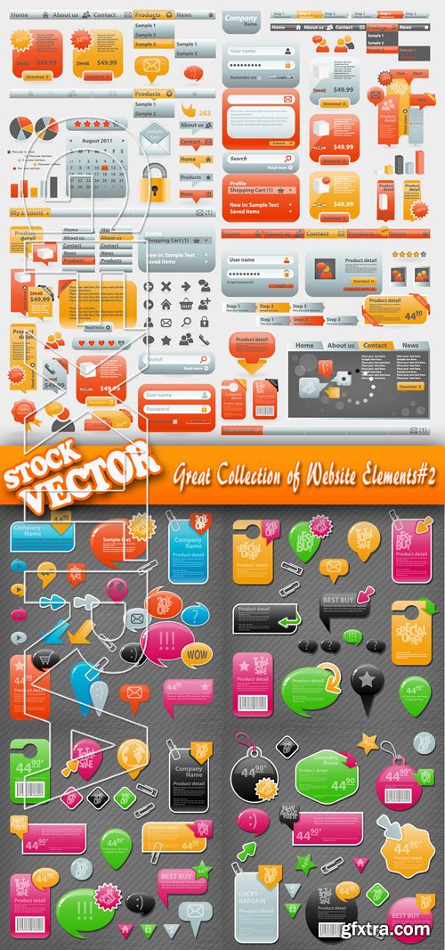 Stock Vector - Great Collection of Website Elements#2