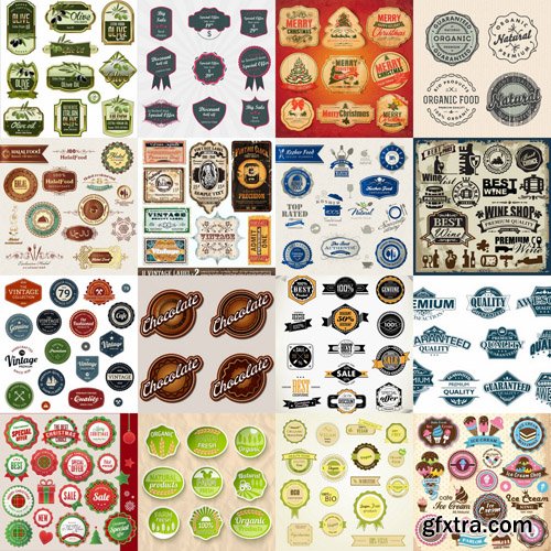 Different Labels &amp; Stickers #10 - 25 Vector