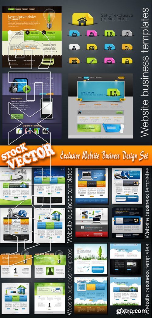 Stock Vector - Exclusive Website Business Design Set