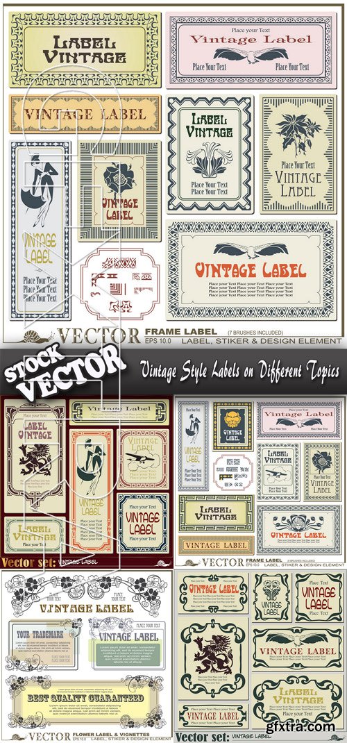 Stock Vector - Vintage Style Labels on Different Topics