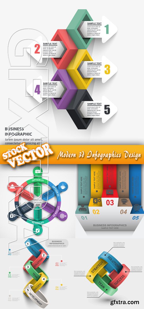 Stock Vector - Modern 3d Infographics Design