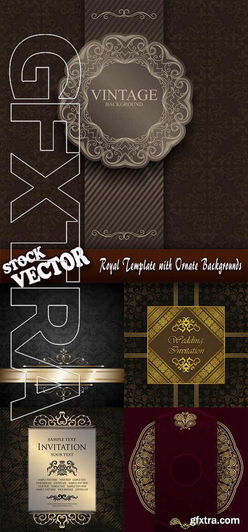 Stock Vector - Royal Template with Ornate Backgrounds